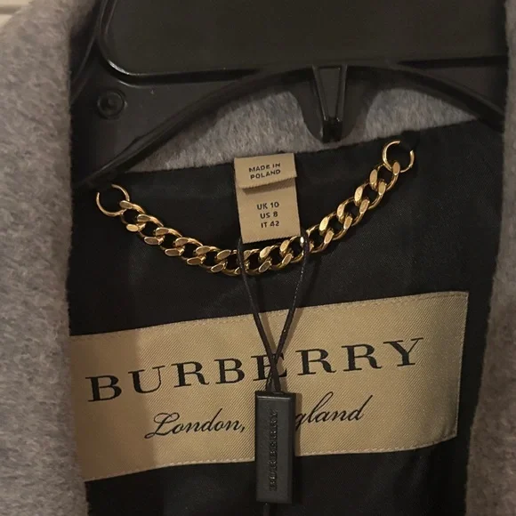 Burberry Gray Double-Breasted Trench Coat - Picture 2 of 5